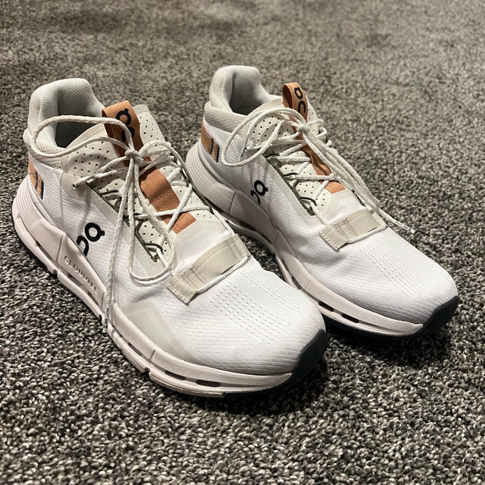 On Running Cloudtech Running Shoes — White with Peach Accents - Picture 5 of 5
